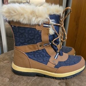 BearPaw Blue and Brown Winter Boots